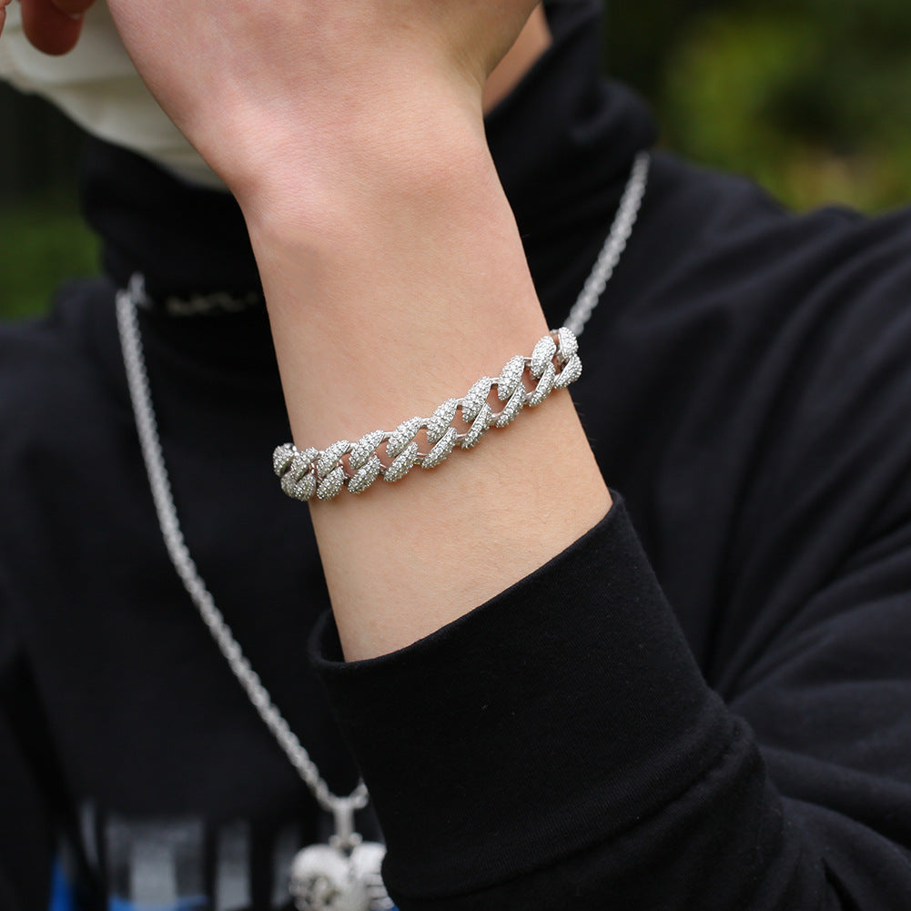 Bracelet Cuban Bracelet Miniature Zircon Hip Hop Bracelet St. Valentine's Spectrum