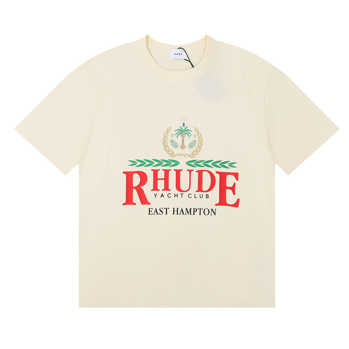 Rhude T Shirt Sailing Letter Coconut Logo Short Sleeve T-Shirt