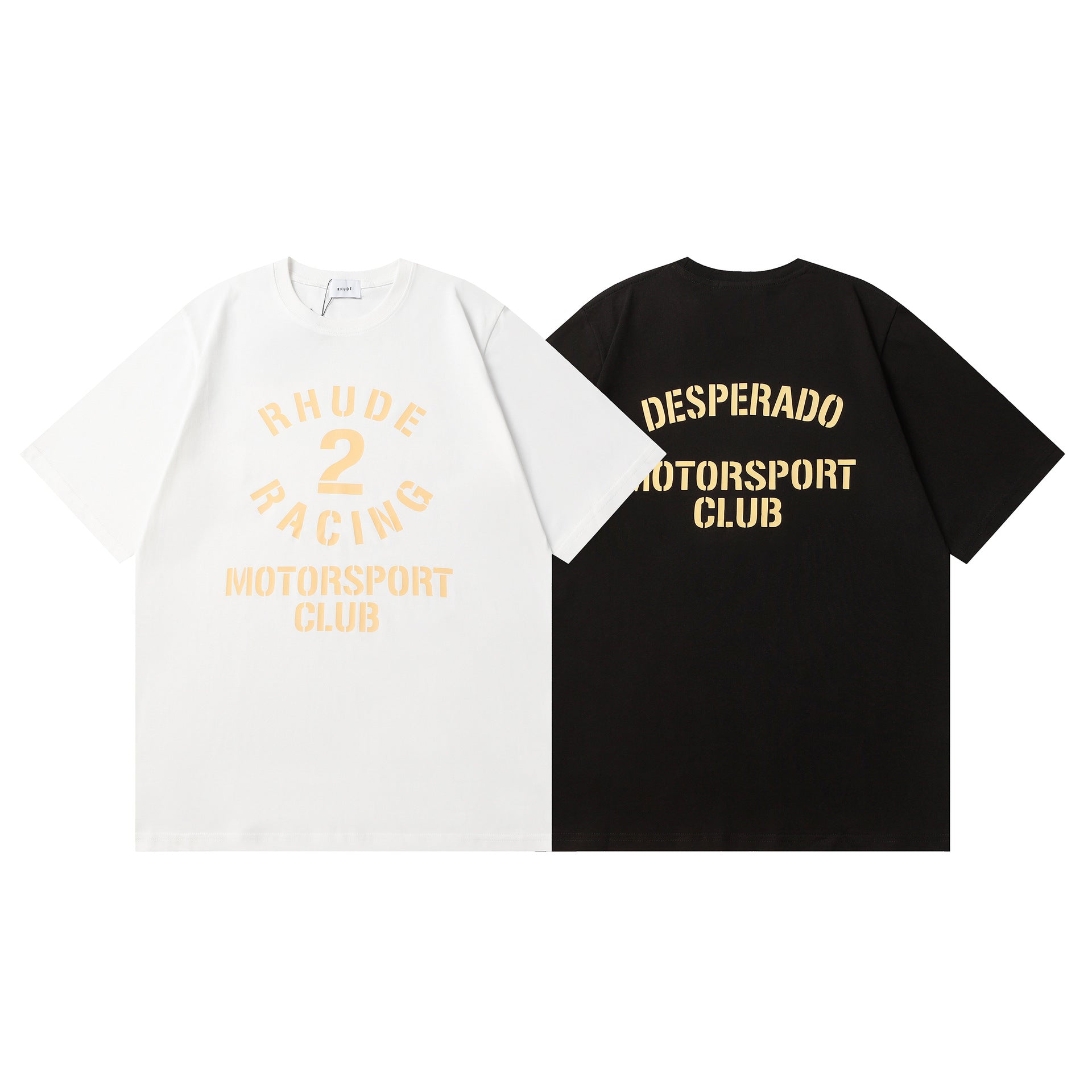 Rhude T Shirt Racing Club Alphabet Slogan Printed Short Sleeve T-Shirt