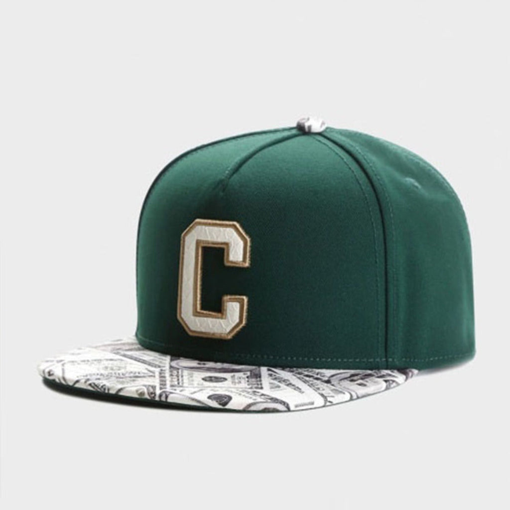 Trendy flat brimmed snapback hats letterc