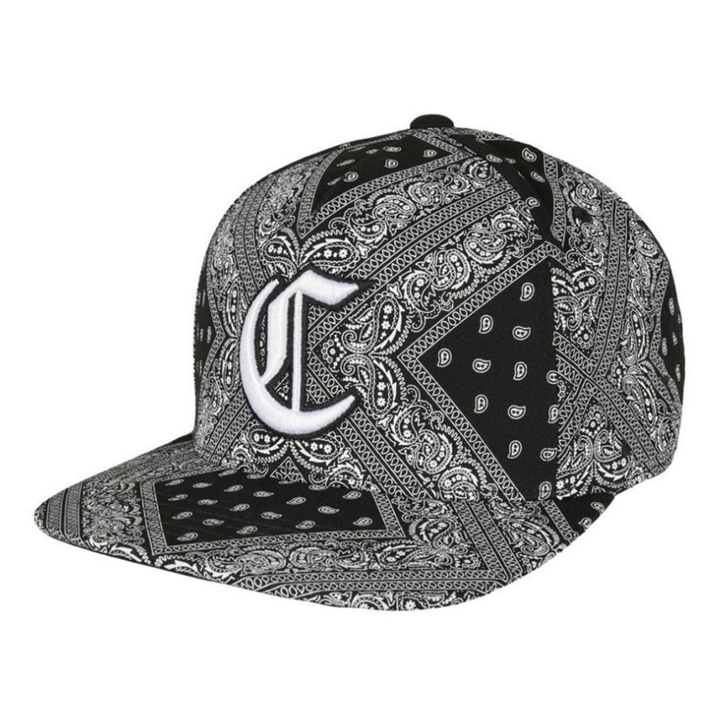 Trendy flat brimmed snapback hats cashew pattern sun shade