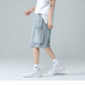 Men Jeans Ripped Workwear Pants Men's Summer Retro Denim Shorts