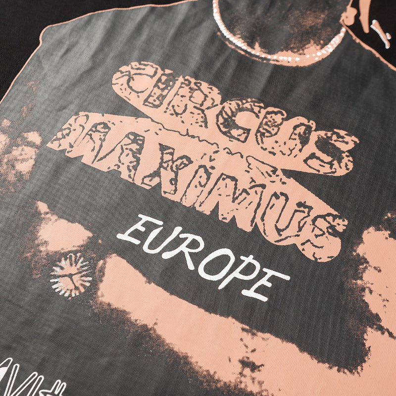 Travis Scott T-Shirt Travis Scott 24ssTOUR EUROPE Crew Neck Short Sleeve