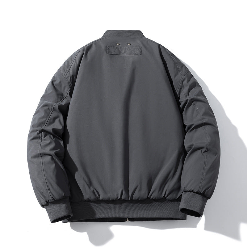 Men Vintage Jackets Loose Trend Baseball Suit Zip Padded Flight Suit