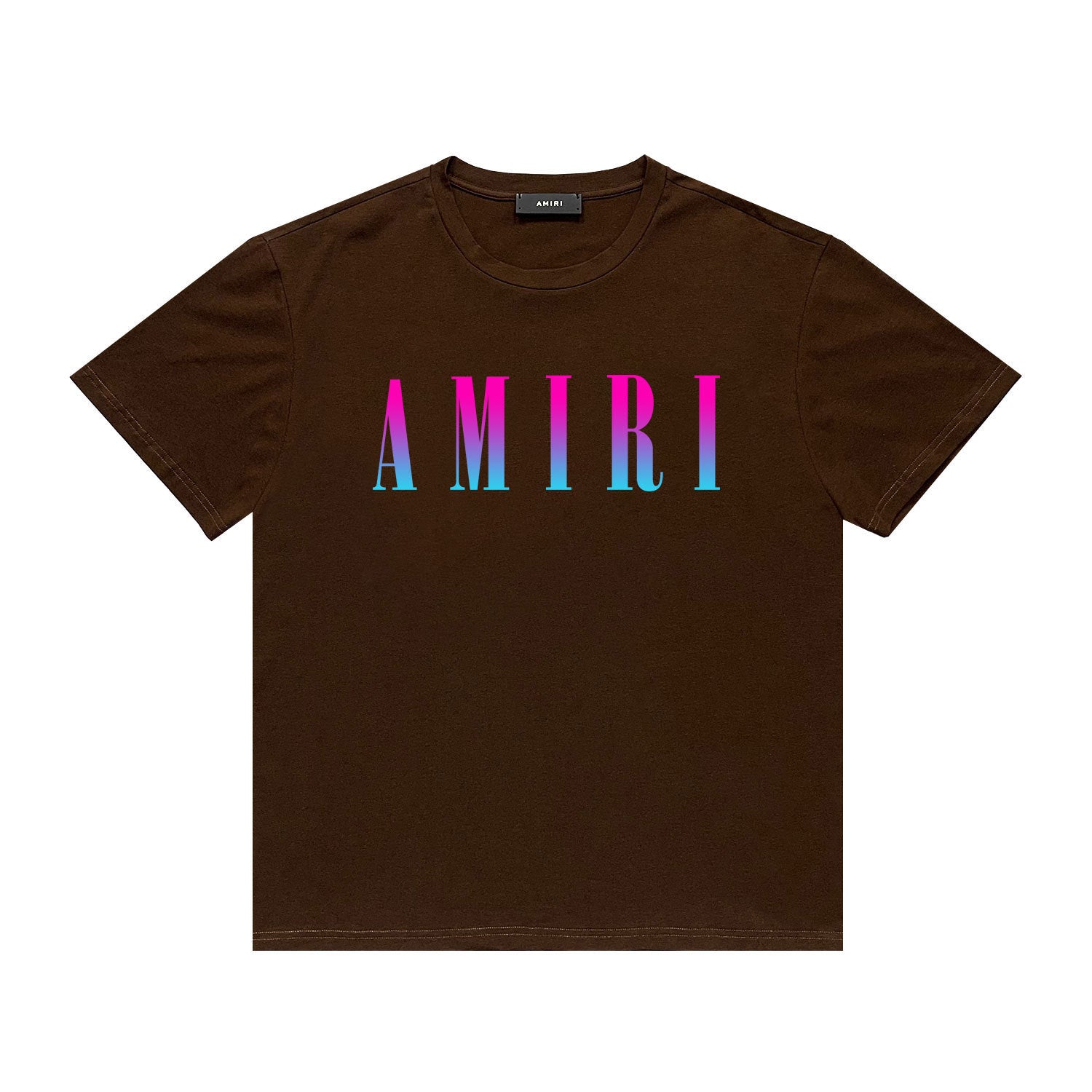 Amiri T Shirt Gradient Letter Flower Casual Hip Hop Short Sleeve T-shirt