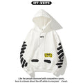 OW  hoodie 喷墨字母箭头图案加绒连帽