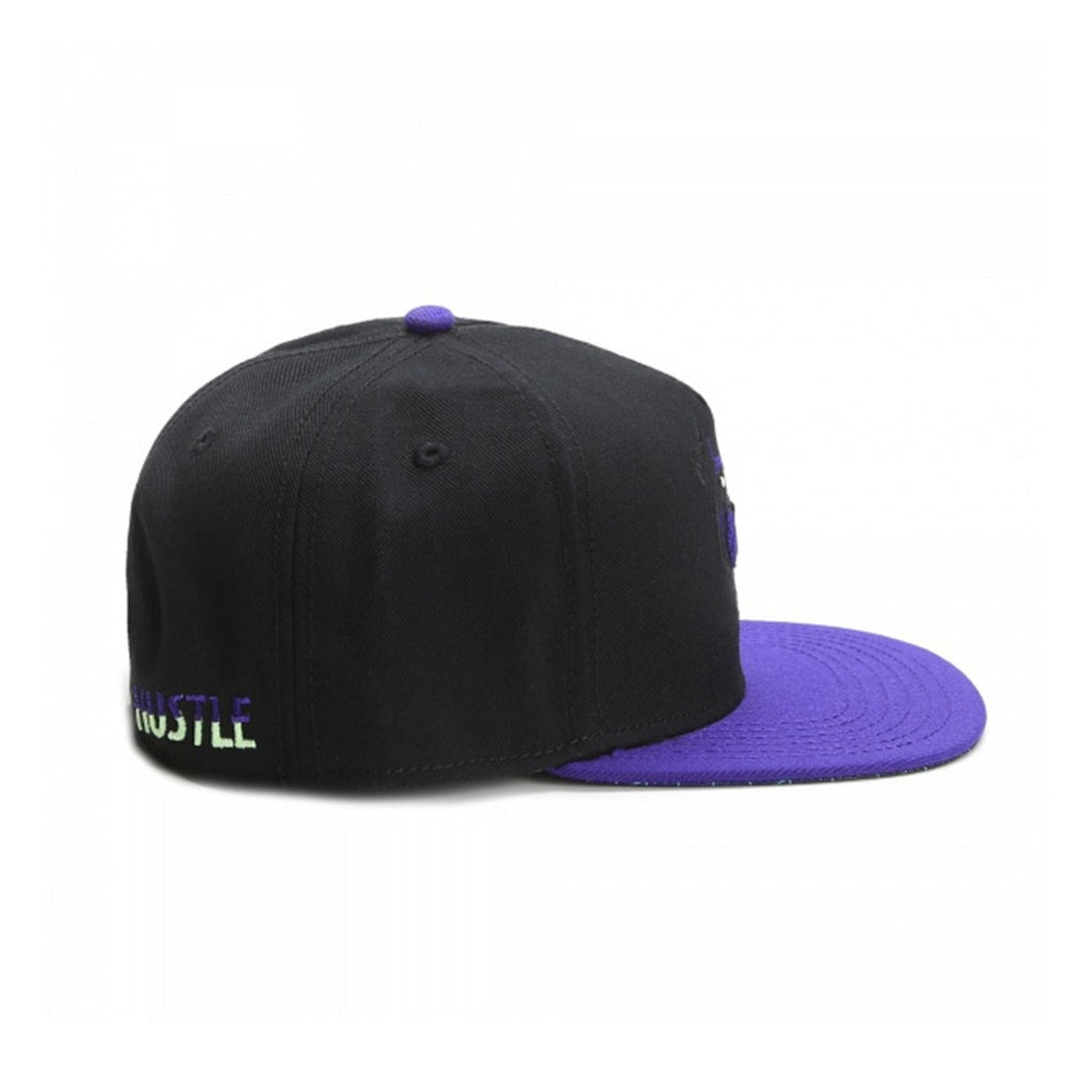 Trendy flat brimmed snapback hats cartoon purple leopard embroider summer