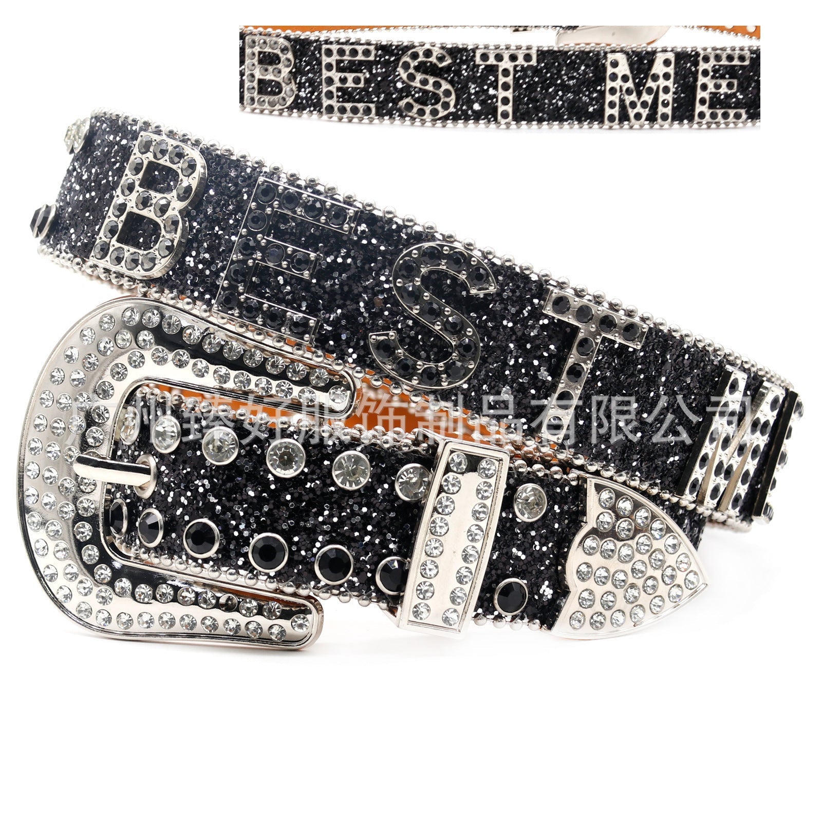 Hip-hop punk rhinestone belt bestme accessories