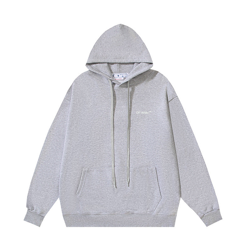 OW hoodie ECG Pattern Arrow Sleeve Hood