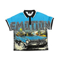 Mixed Emotion T-Shirt polo shirt lapel mesh casual loose short sleeves