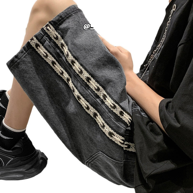 Men Jeans Summer Loose Straight Casual Shorts
