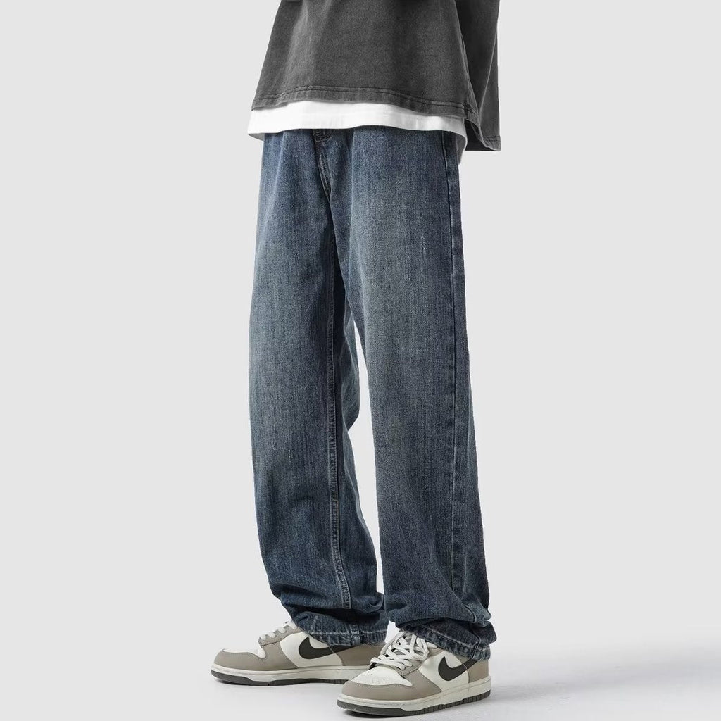 Men Jeans Straight Jeans Men's Summer Retro Pants