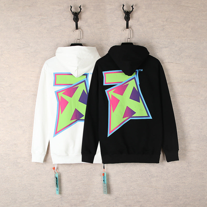 OW  hoodie thunderbolt monogram print hoodie