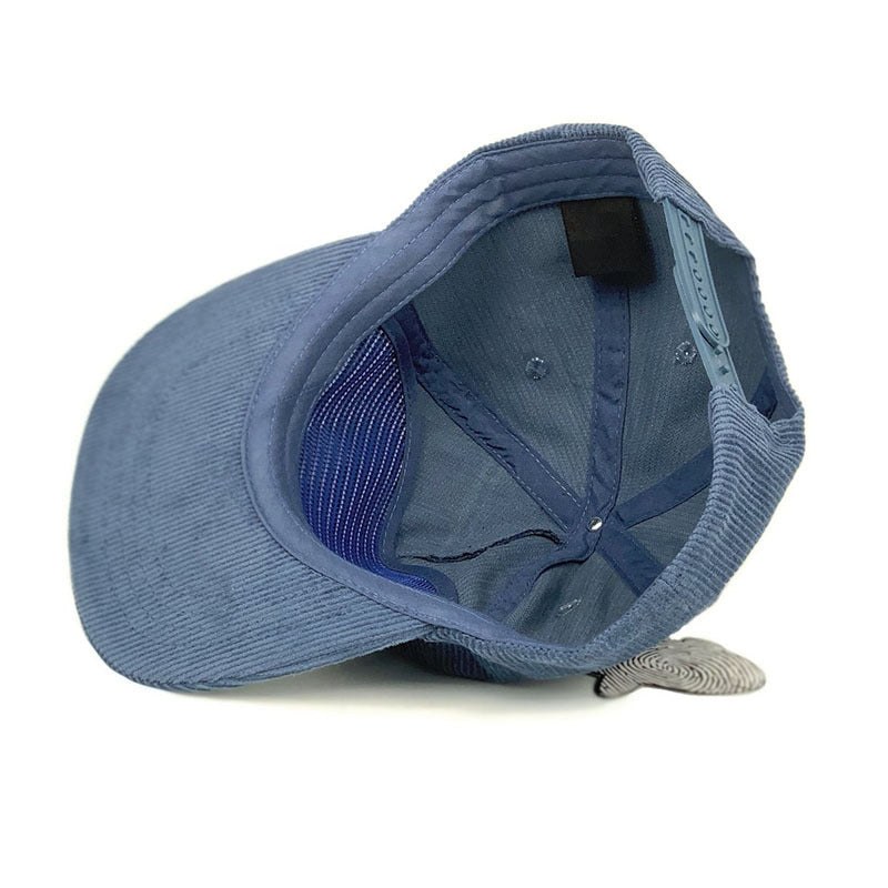 Trendy flat brimmed snapback hats corduroy autumn winter breathable heattech