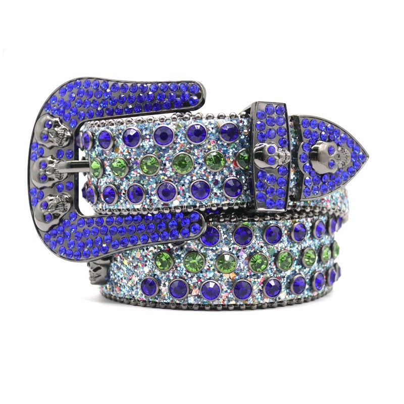 Hip-hop punk rhinestone belt punk full diamond alloy pin buckle
