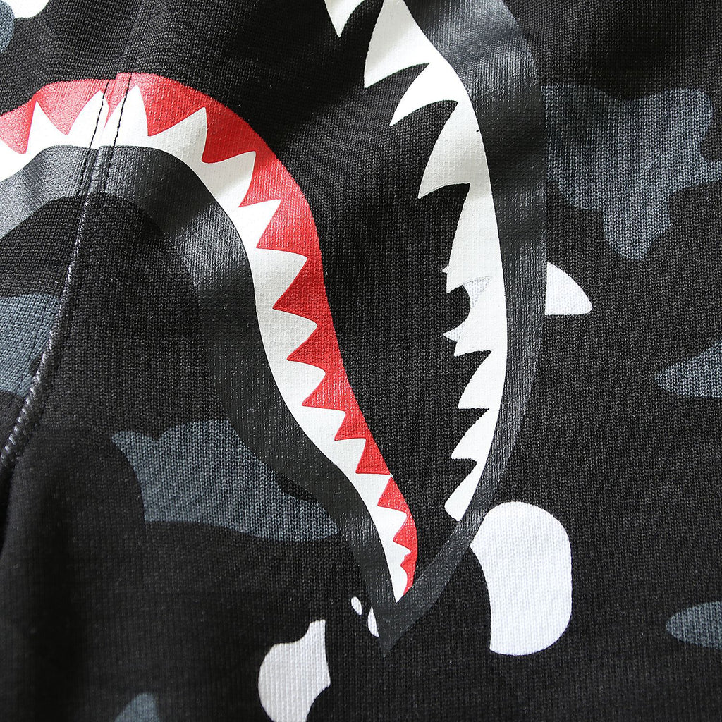 Bathing ape Bape Shorts camouflage luminous shark terry straight beach pants