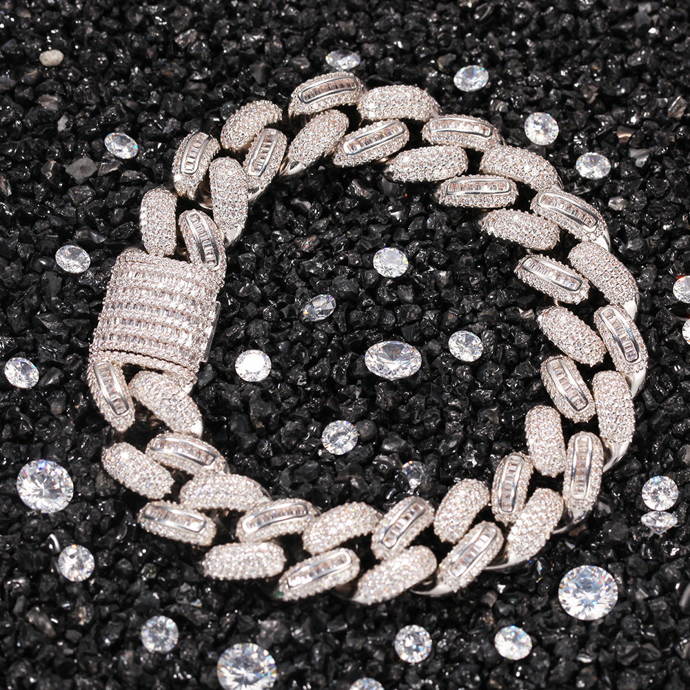 Bracelet Zircon Cuban Chain Bracelet Trendy Vintage Spectrum Jesus Pieces