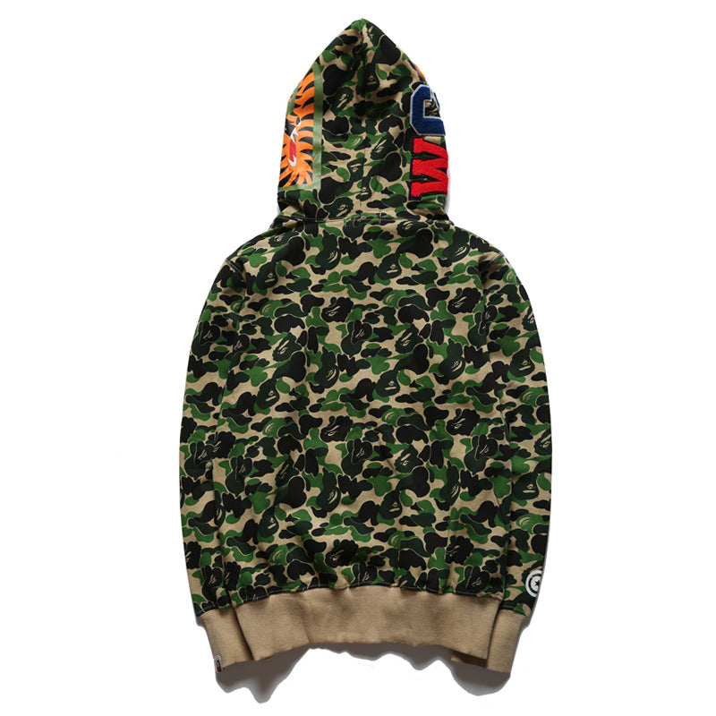 Bathing Ape Hoodie Camouflage Alphabet Embroidery Shark Hooded
