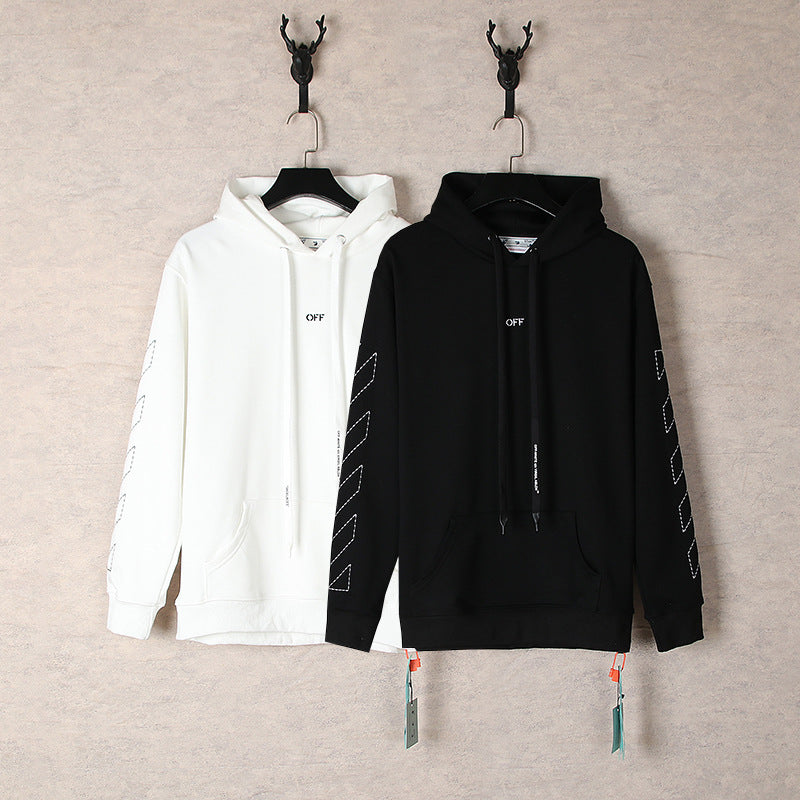 OW  hoodie embroidered arrow pattern