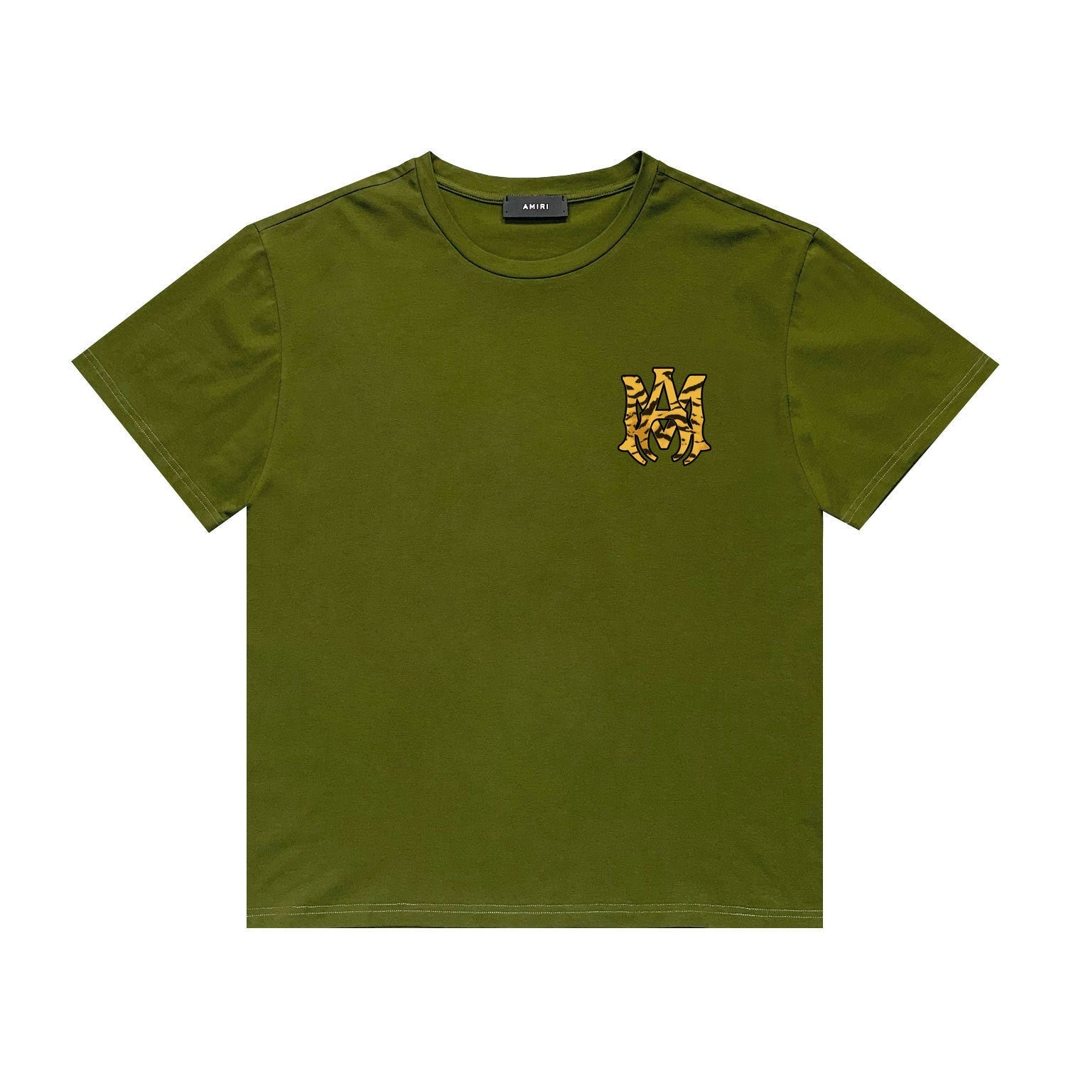 Amiri T Shirt Tiger Pattern Letter Print Casual round Neck Short Sleeve T-shirt