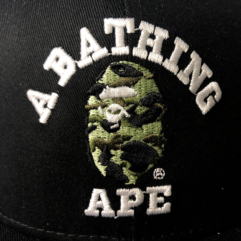 Bathing Ape Bape Hat Ape Head Cap Versatile Flat Edge Baseball Cap