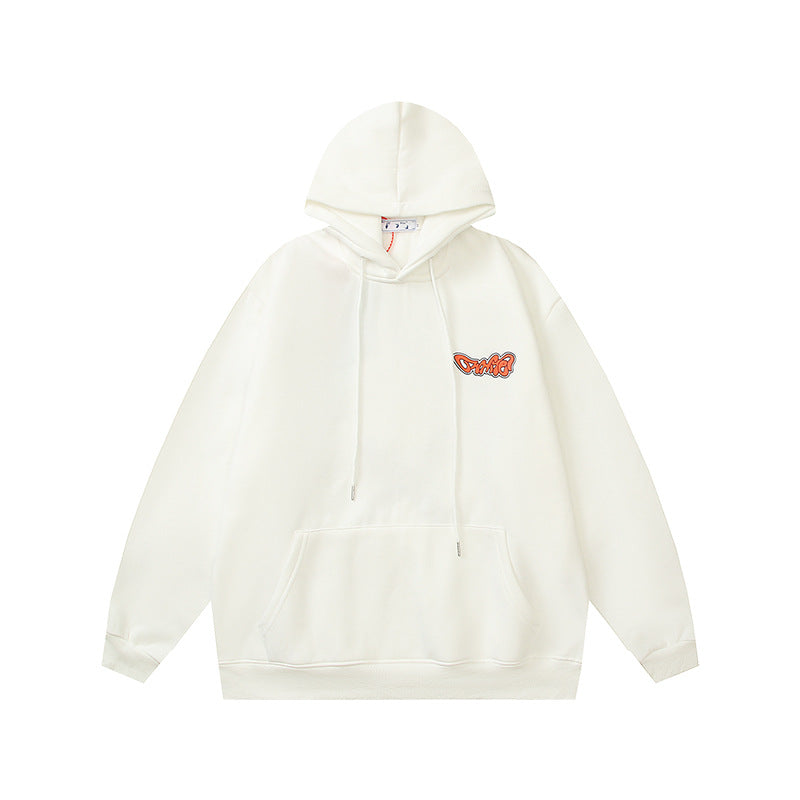 OW   hoodie boa pattern arrow fleece hooded
