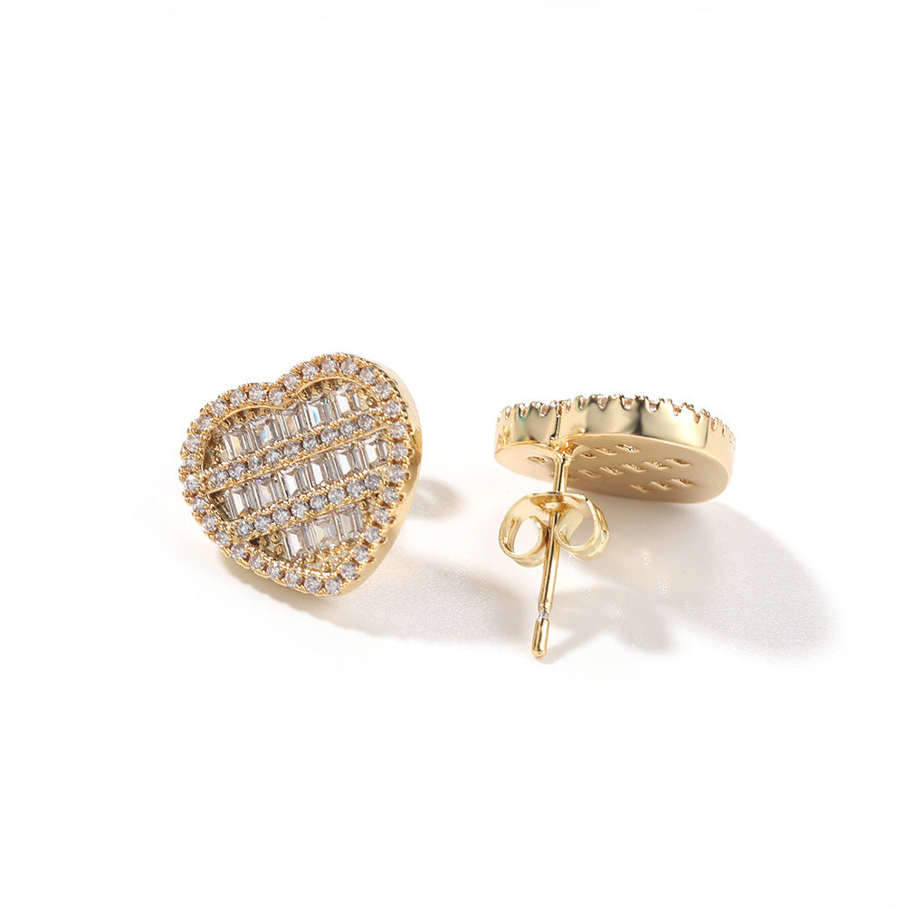 Earrings Zircon Hearts Earring St. Valentine's Spectrum