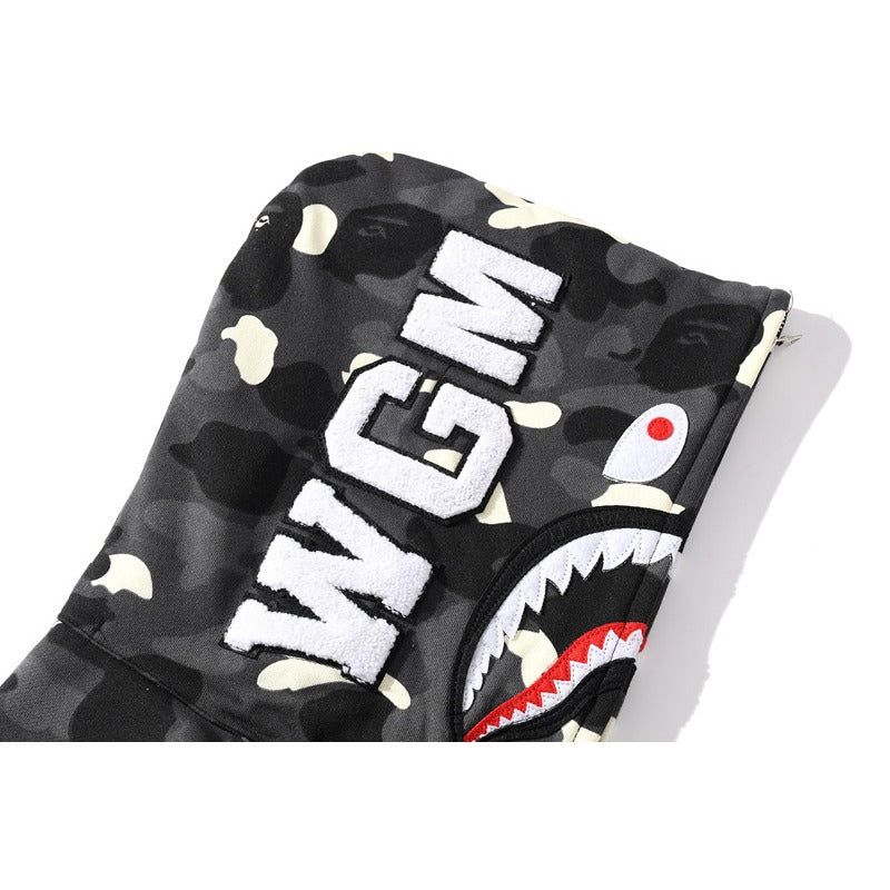 Bathing Ape Hoodie camouflage luminous sweater men's autumn and winter cardigan