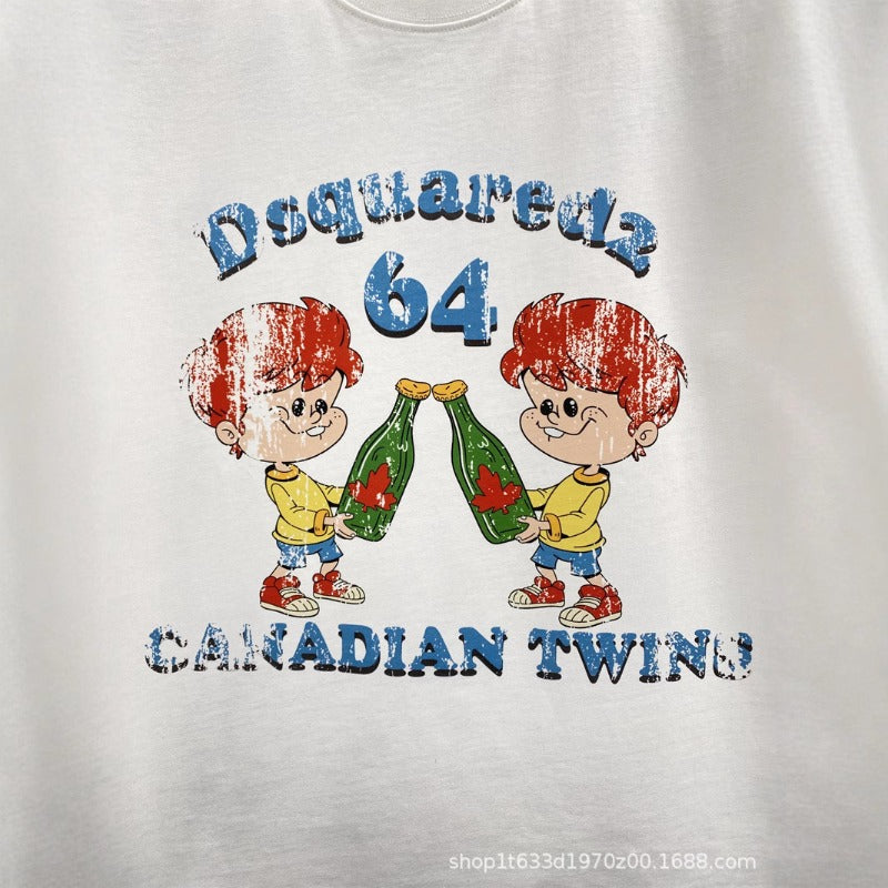 DSQ2 T Shirts Color Cartoon Print