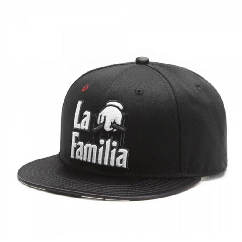Trendy flat brimmed snapback hats la familia sunshade breathable for men and women