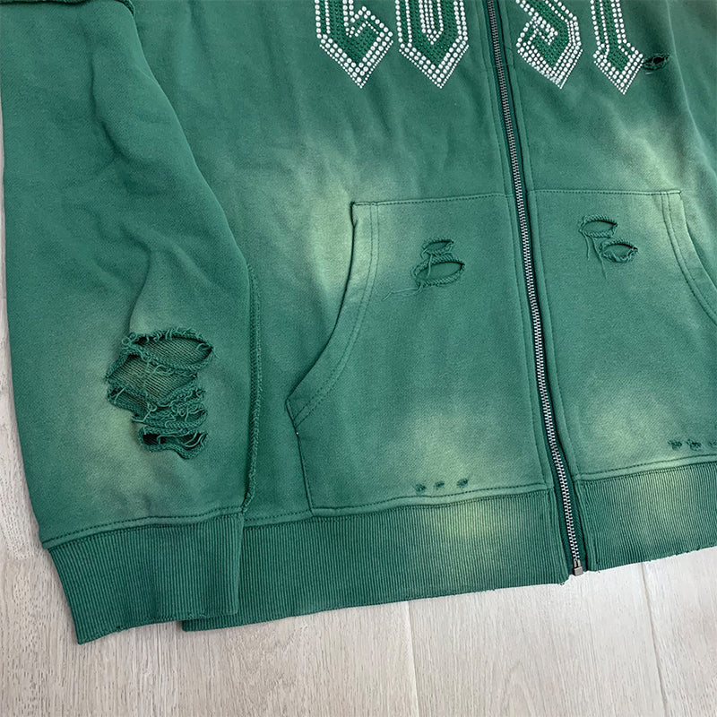 Lost intricacy Hoodie rhinestones