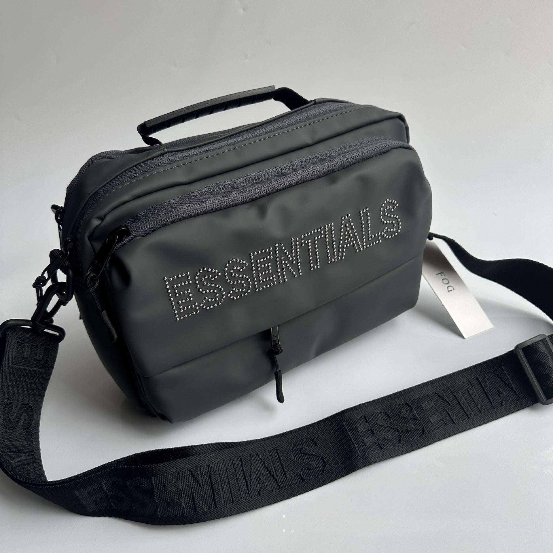 FOG ESSENTIALS Bag Crossbody Men's and Women's Fashion and Casual Multifunctional Shoulder Bag Solid Color Leather
