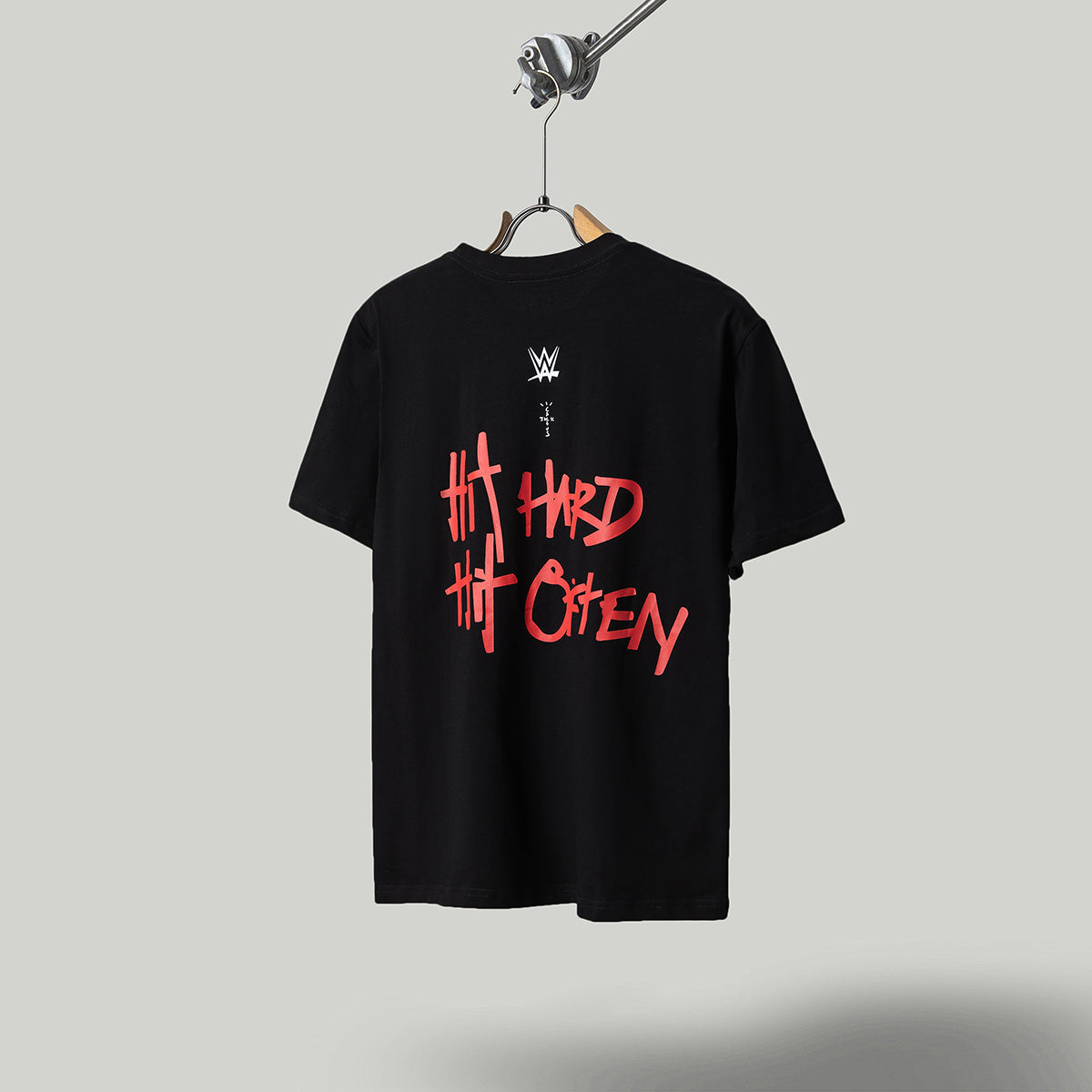 Travis Scott T Shirts x WWE co-branded Roman Reigns letter print retro short-sleeved T-shirt