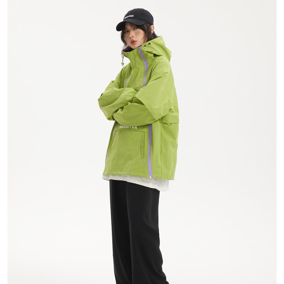 Unisex Jacket Zipper Hooded Jacket Men's and Women's Loose Functional Shell Jacket Jacket