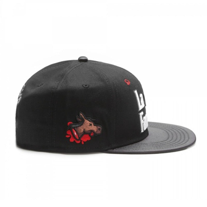 Trendy flat brimmed snapback hats la familia sunshade breathable for men and women