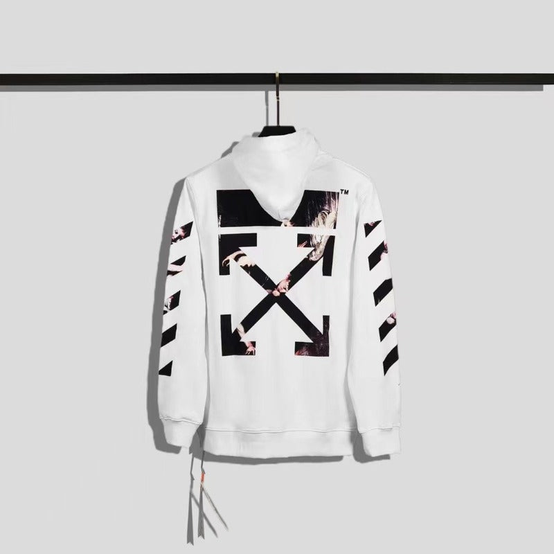 OW  hoodie Angel Wings Arrow Pattern Pullover Hood