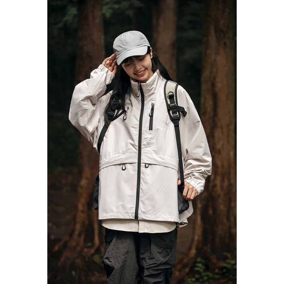 Unisex Jacket Shell Jacket Baggy Coat Men's and Women's Couple's Stand Collar Jacket