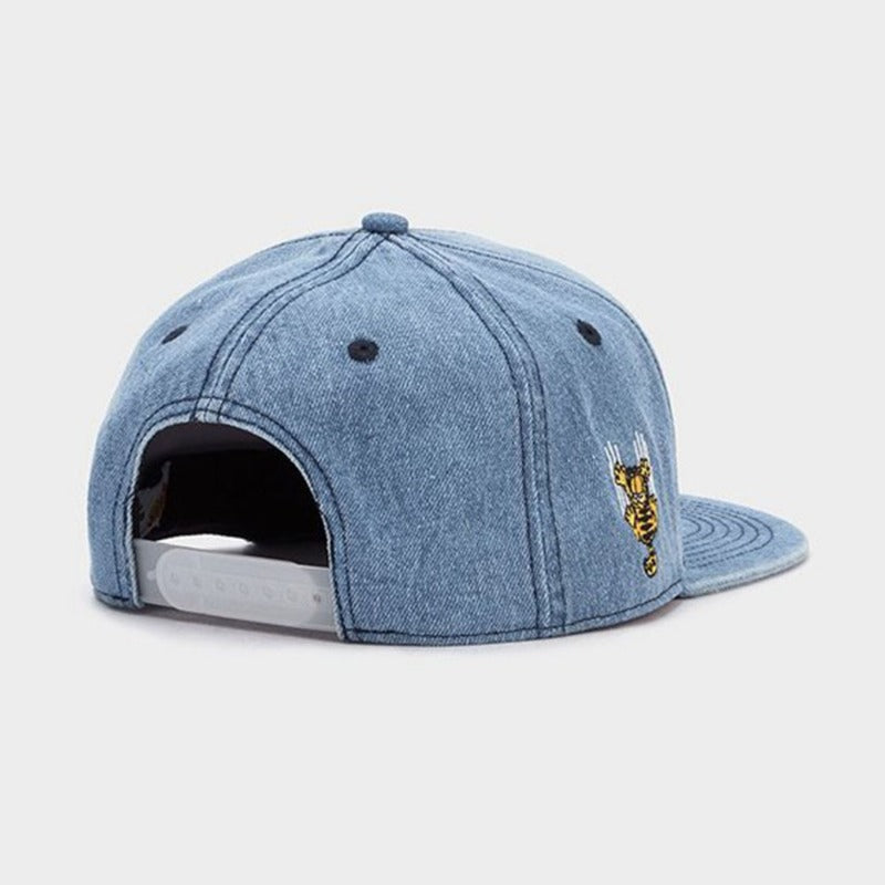 Trendy flat brimmed snapback hats cowboy cartoon cat adjustable