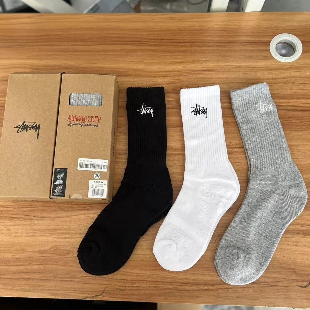 Stussy socks tall tube men's and women's sports towel bottom thickened shock-absorbing cotton outdoor basketball