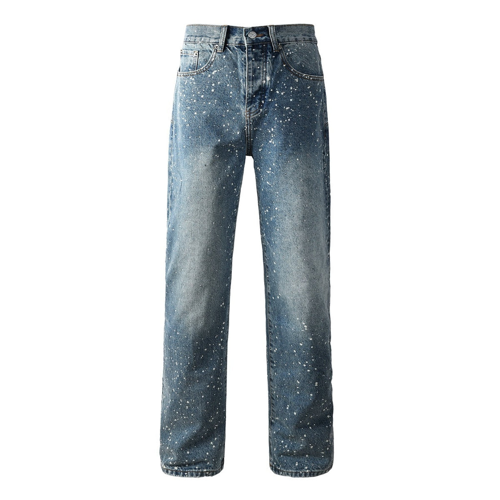 Mens trendy purple jeans, 100% cotton  Jeans Rhinestones #9126