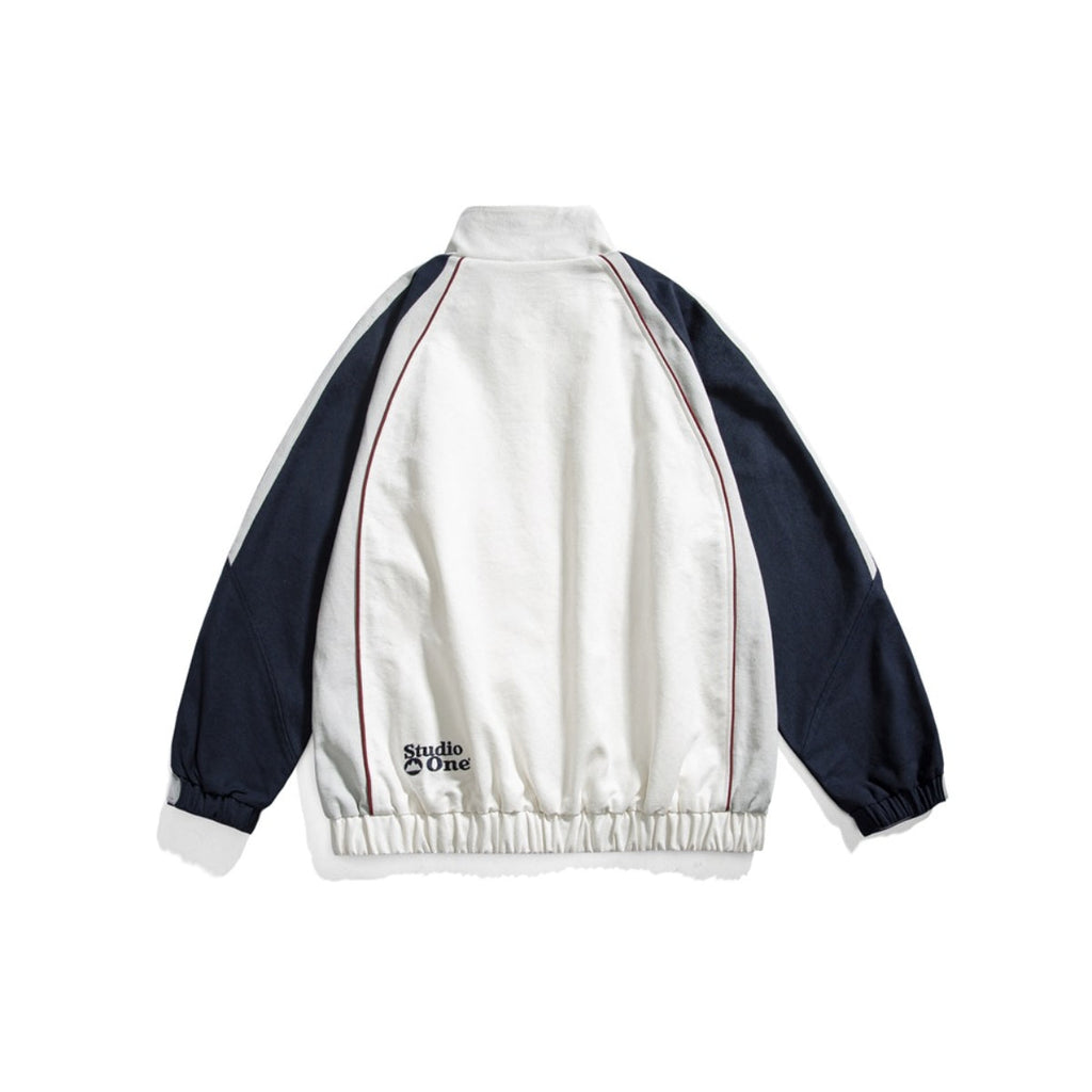 Unisex Jacket Vintage Sports Jacket Men's and Women's Stand Collar Jacket