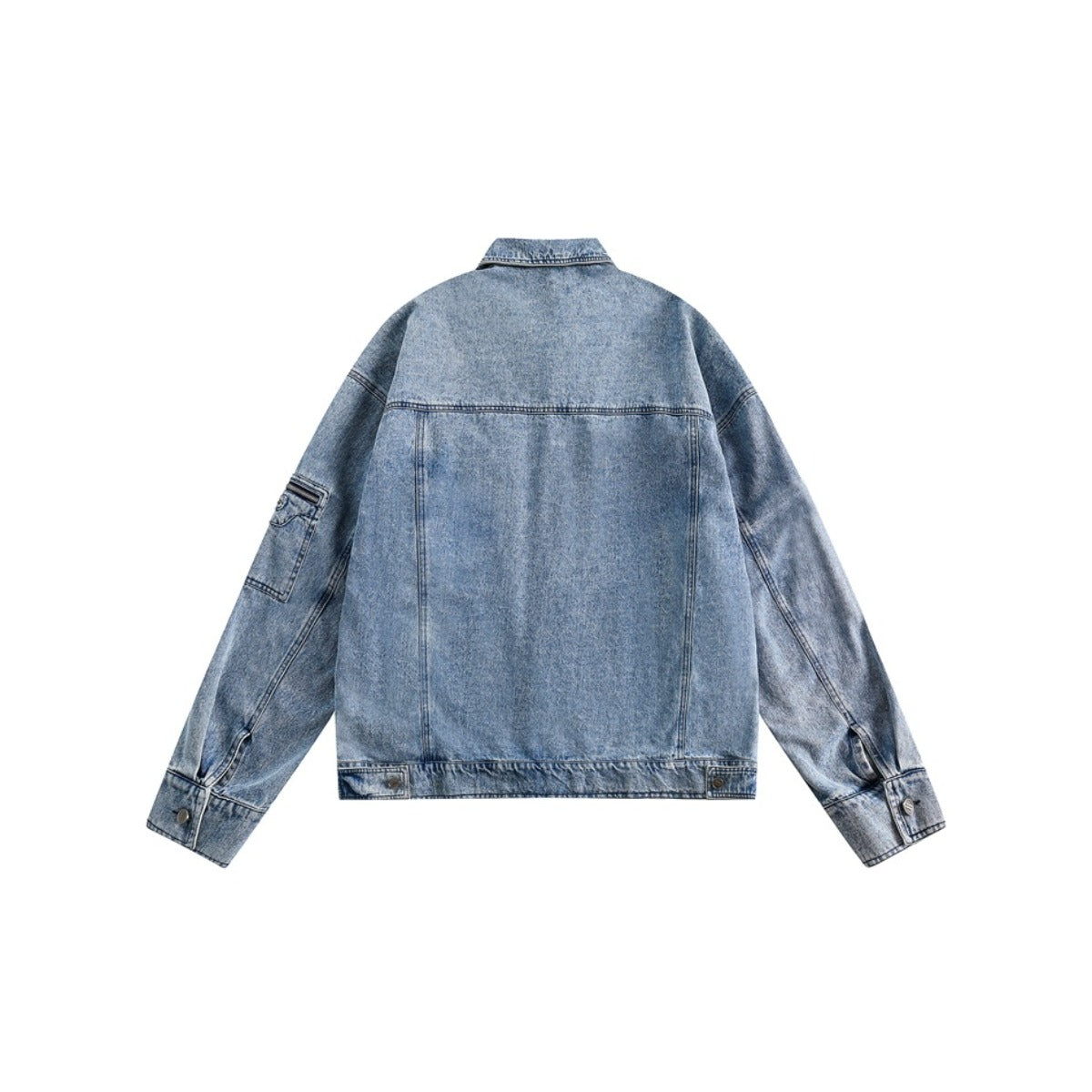 Unisex Jacket Vintage Rivet Washed Denim Jacket