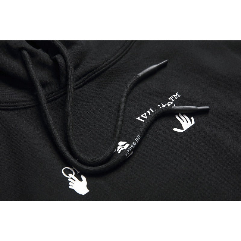 OW  hoodie blue melted arrow pattern hooded