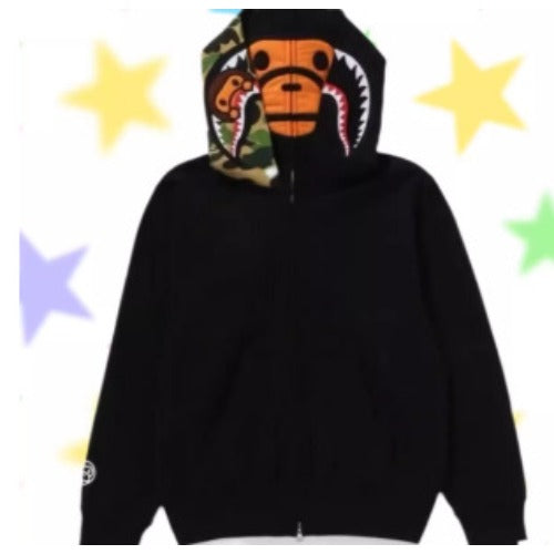 Bathing ape hoode bape bapexmilo co-branded double hat