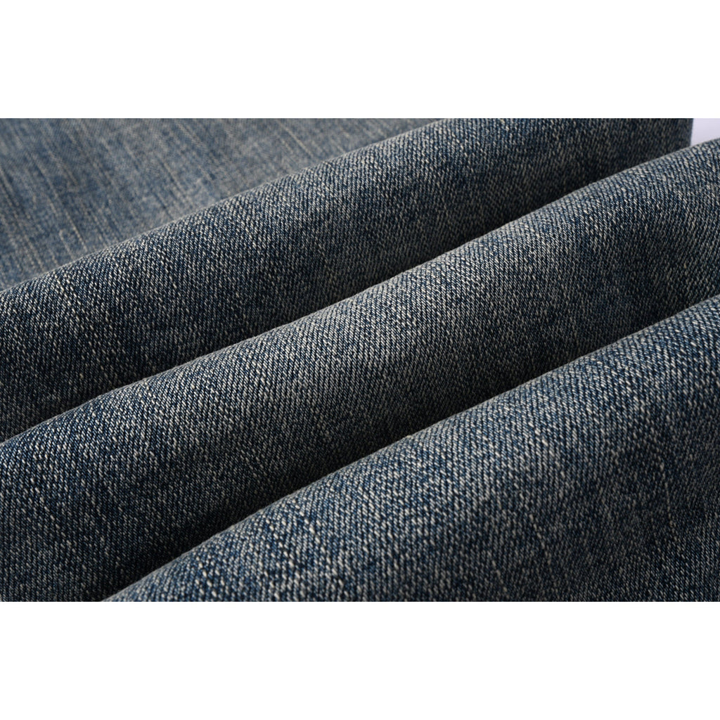 Mens trendy purple jeans, 100% cotton High Street Distressed