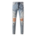 Mens trendy purple jeans, 100% cotton Pure Cotton High Street Trend