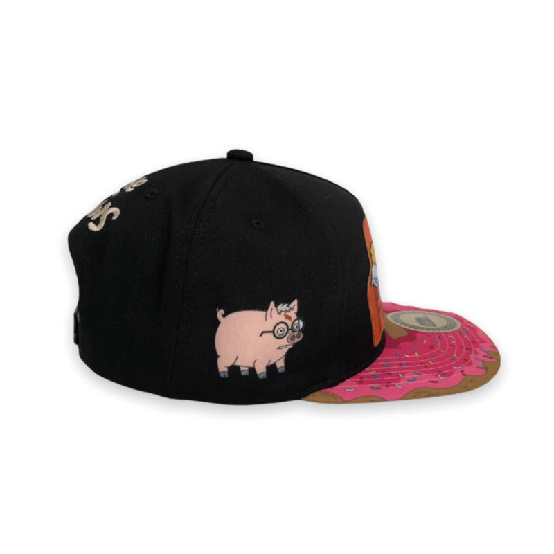 Trendy flat brimmed snapback hats cartoon adjustable