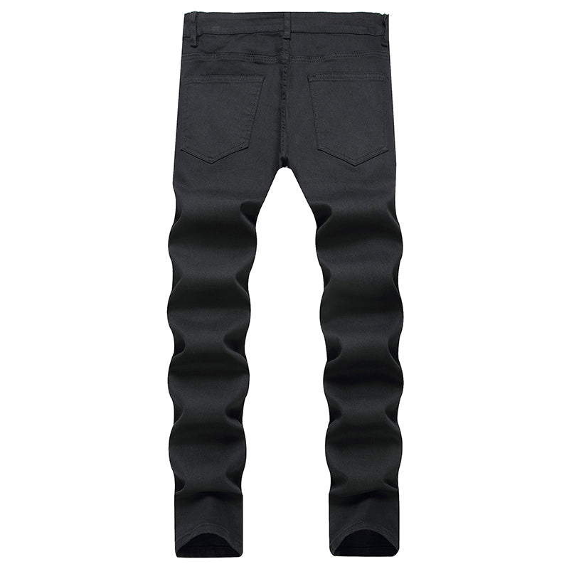 Mens Fashion Jeans White cotton flower 1322#