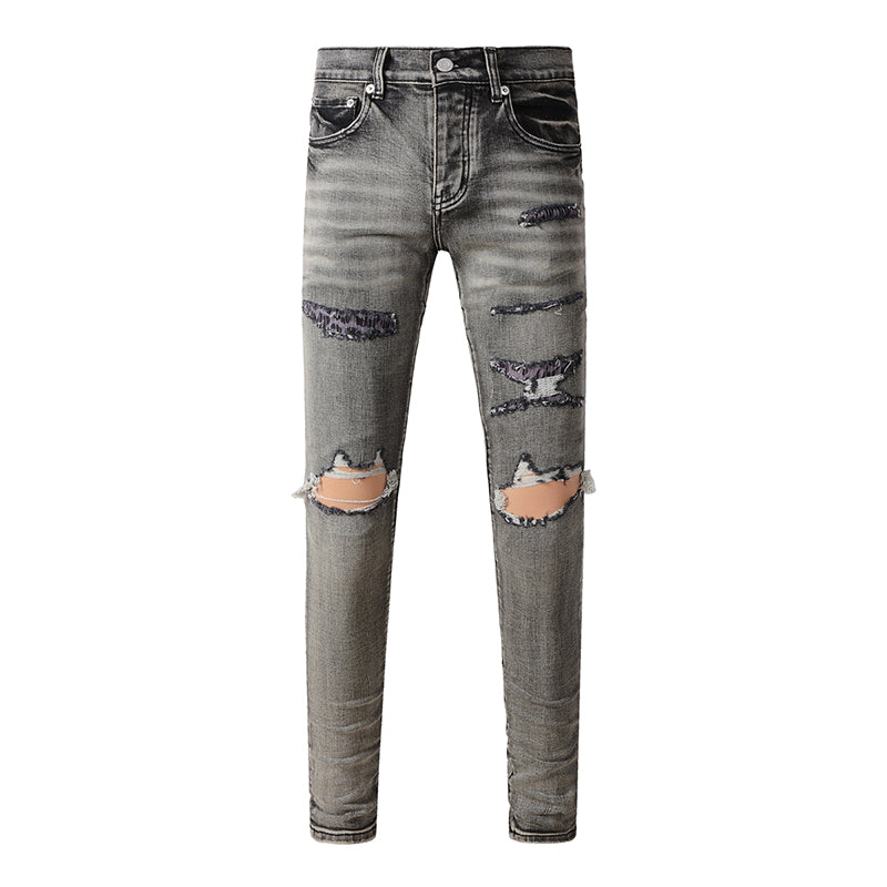 Mens trendy purple jeans, 100% cotton Pure Cotton High Street Trend