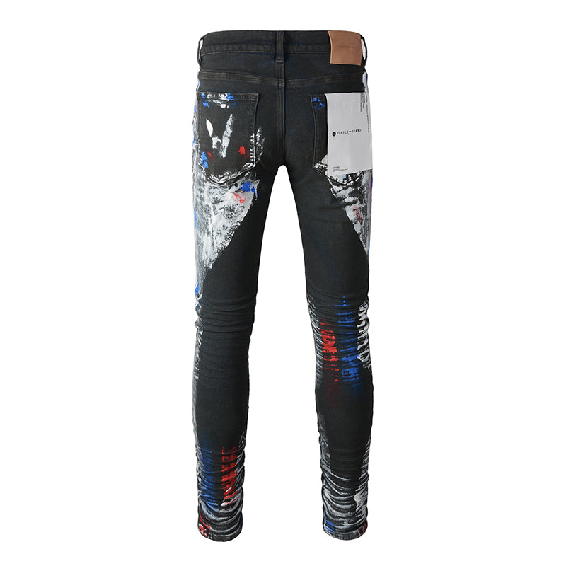 Mens trendy purple jeans, 100% cotton Pure Cotton High Street Trend